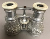 Victorian Silver Plate Repousse Mother of Pearl Paris Lemaire Opera Glasses