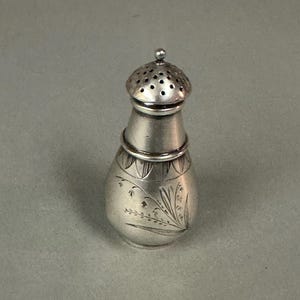 Antique Solid Sterling Silver Aesthetic Salt Shaker 19th C