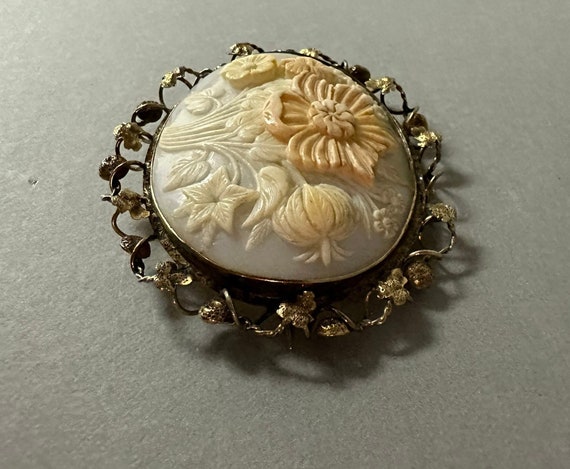 Antique Victorian Carved Shell Cameo Brooch Circa… - image 7