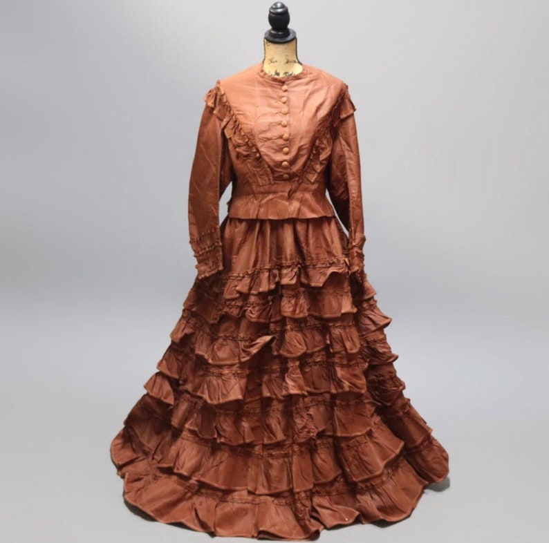 Victorian French Ladies Two Piece Day Dress Circa 1880s Paris image 1