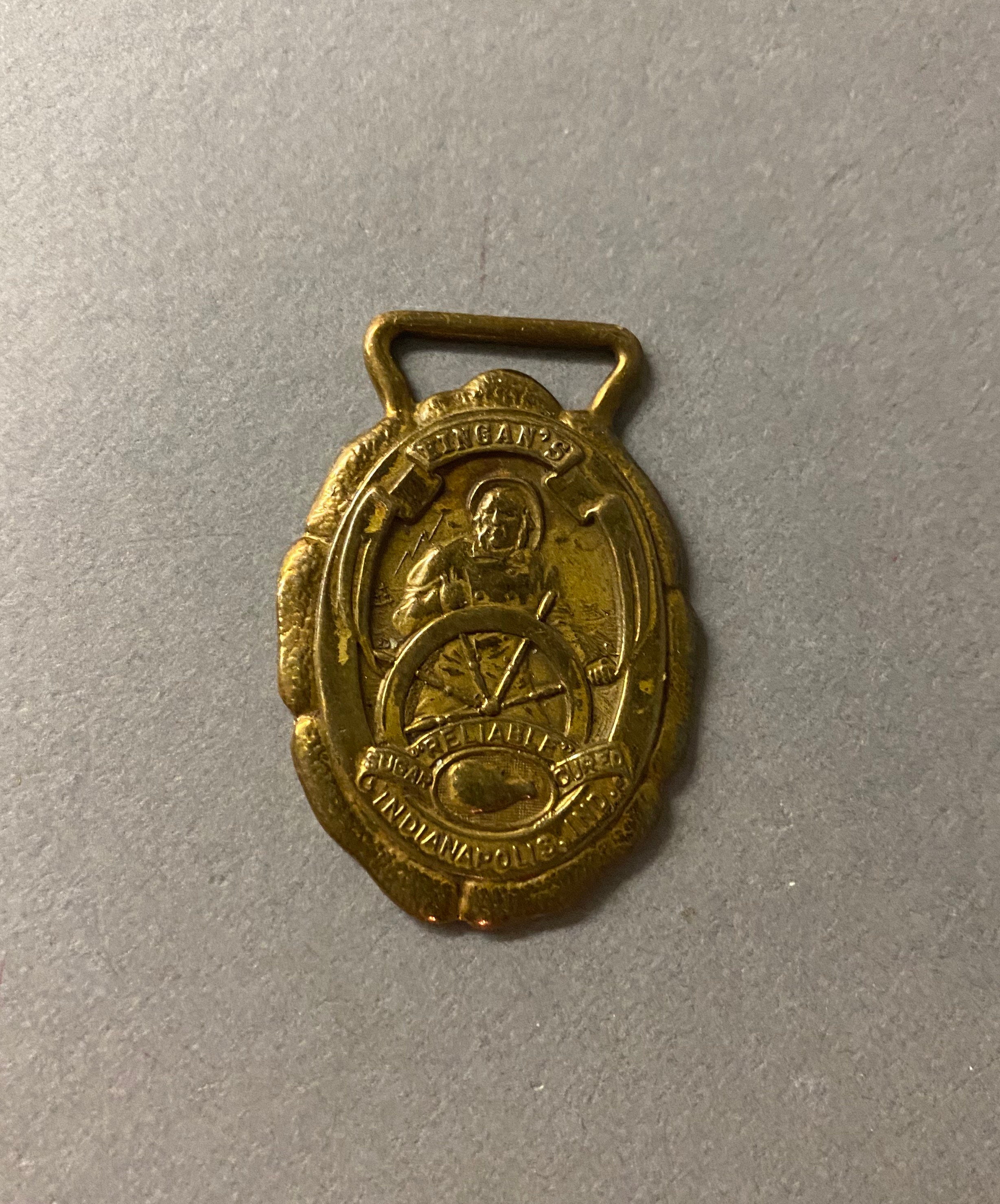 Advertising Kingans Reliable Bronzed Metal Watch Fob Circa 1900