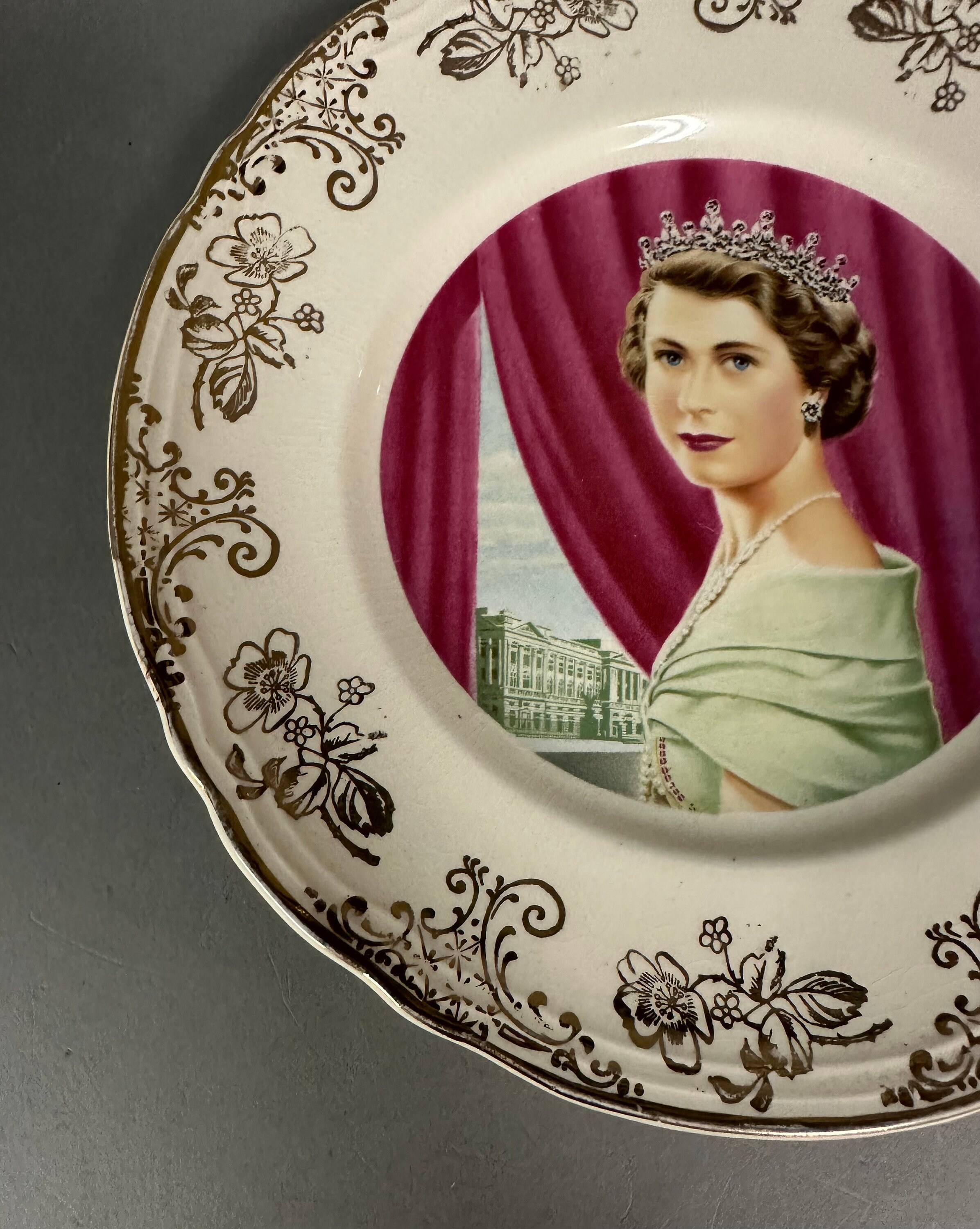 Vintage W. Adams English Porcelain Queen Elizabeth II Portrait