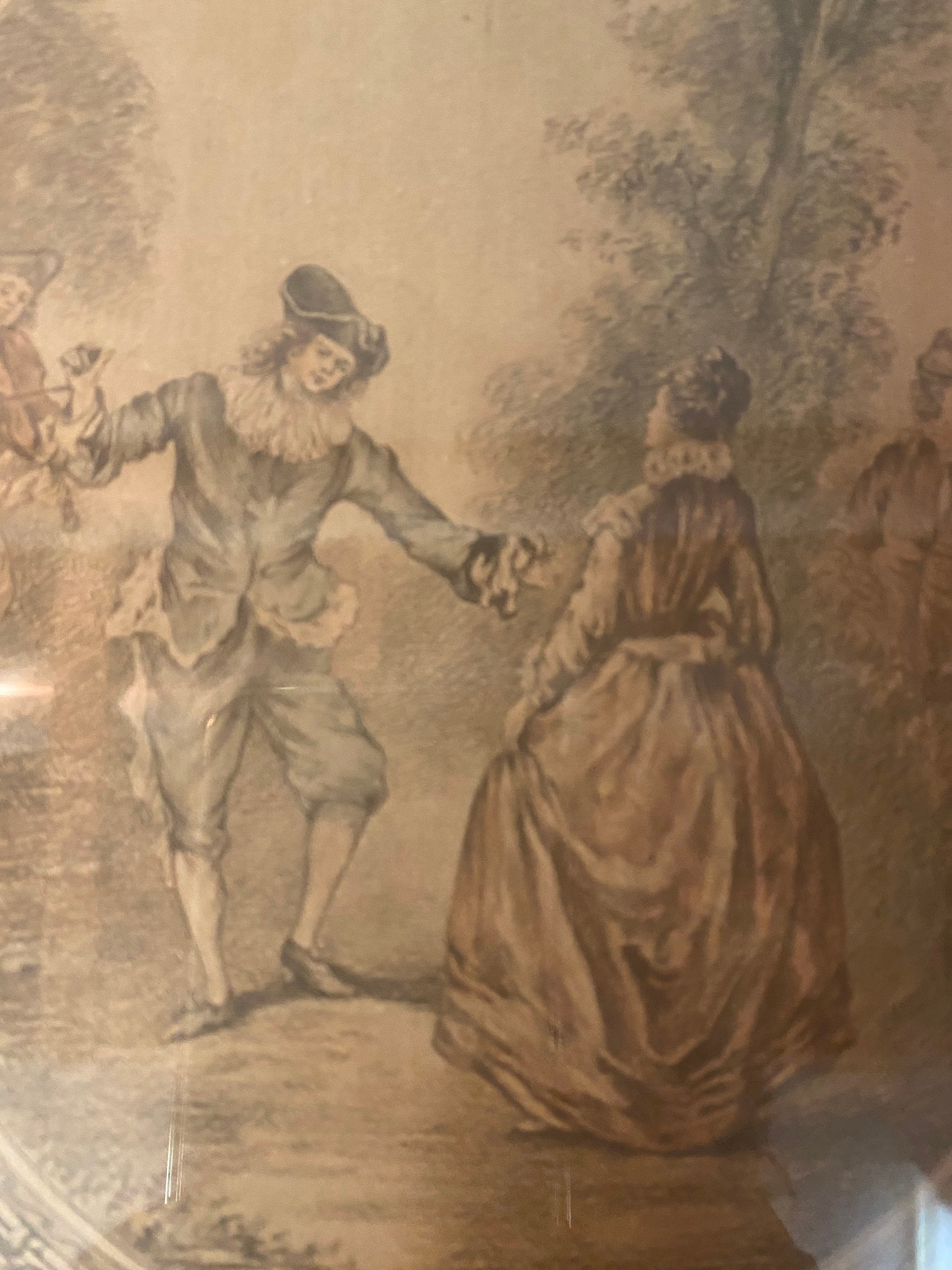 Antique French Lithograph Genre Scene Courting Print Circa 1890 - Etsy