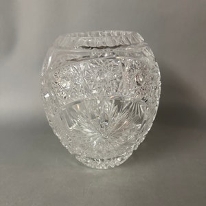 Antique American Brilliant ABP Cut Glass Rose Bowl Vase Circa 1900
