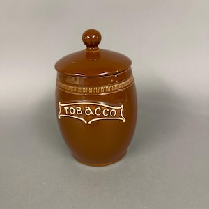 Antique Tobacco Humidor Pottery Jar Circa 1920&#39;s