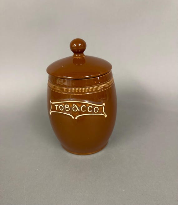 Antique Tobacco Humidor Pottery Jar Circa 1920's
