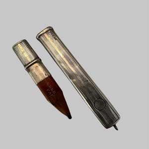 Antique Sterling Silver Pencil with Pendant Case Circa 1900