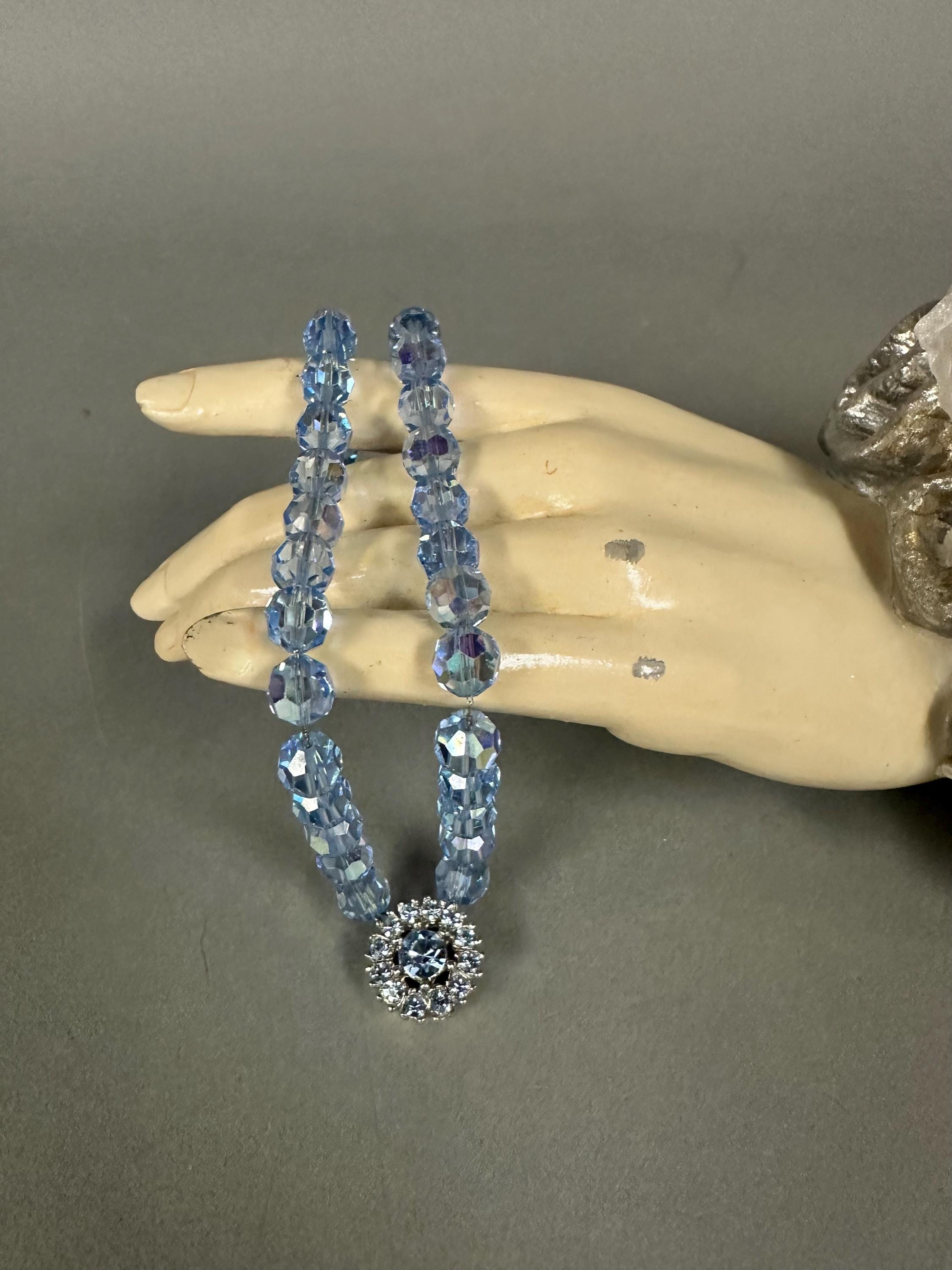 Vintage Double Bow Barretts with Borealis Aurora and Clear Crystals French Barrettes Aurora Borealis - Etsy main image 4