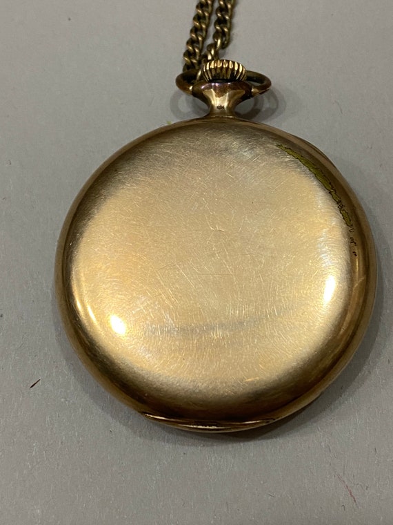 Antique Elgin 10k Pocket Watch with chain Circa 1… - image 10