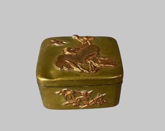 Boîte à Bétel (Supari) Antique En Laiton - Gravure Florale Faite Main En Inde - Objet De Collection Original