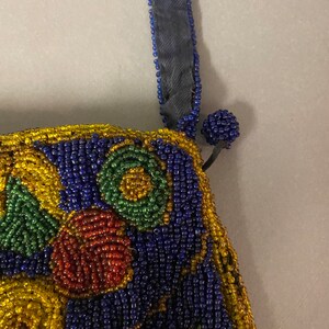 Antique Victorian Belgium Beaded Hand Bag Purse Circa 1900 image 4