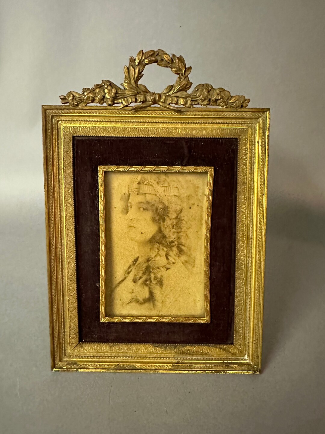 Antique Victorian French Louis XVI Style Gilt Metal Easel Back Photo Frame 19th C Etsy