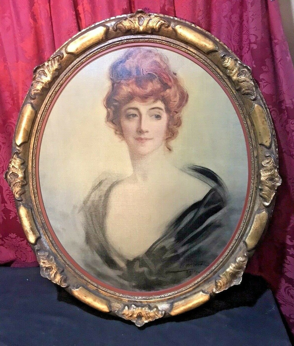 Antique Oil Painting Portrait of a Woman 1914 - Etsy