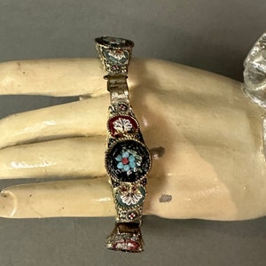 Antique Art Deco Italian Micro Mosaic Bracelet Circa 1920