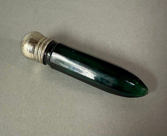 Antique Victorian Emerald Green Art Glass Cologne… - image 10