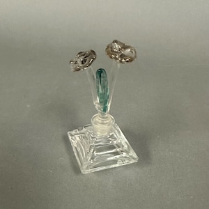Antique Art Deco Miniature Pressed Glass Perfume Scent Bottle Circa 1930s