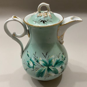 Antique Hand Painted French Old Paris Porcelain Coffee Pot Circa 1890