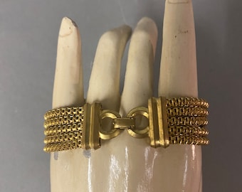 Vintage Gold Tone Five Strand Chain Bracelet 1950s