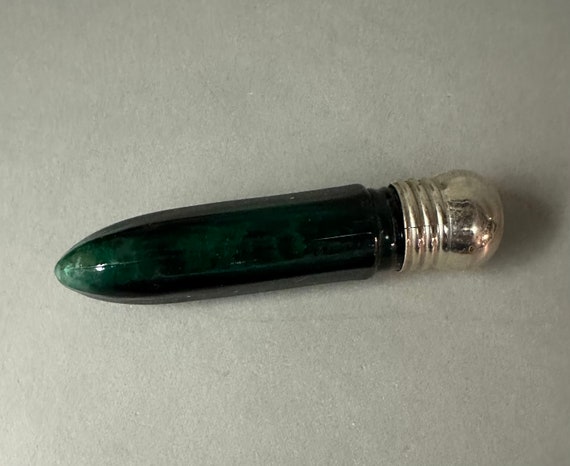 Antique Victorian Emerald Green Art Glass Cologne… - image 4