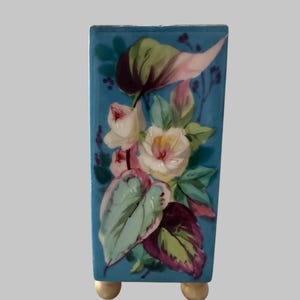 Antique Old Paris Hand Painted Floral Porcelain Vase 19th C