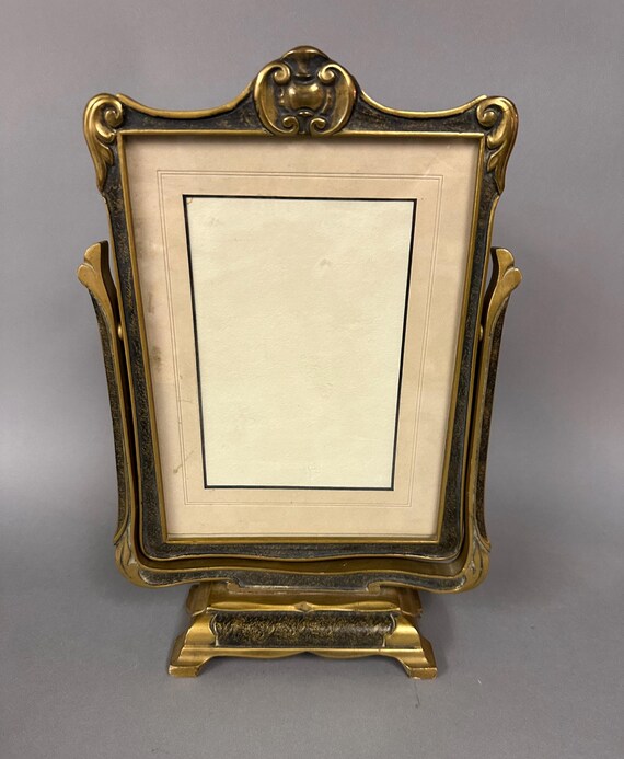 絵画 antique 1900s art frame Antique Art Nouveau Polychrome Wooden Standing Tilting Photo