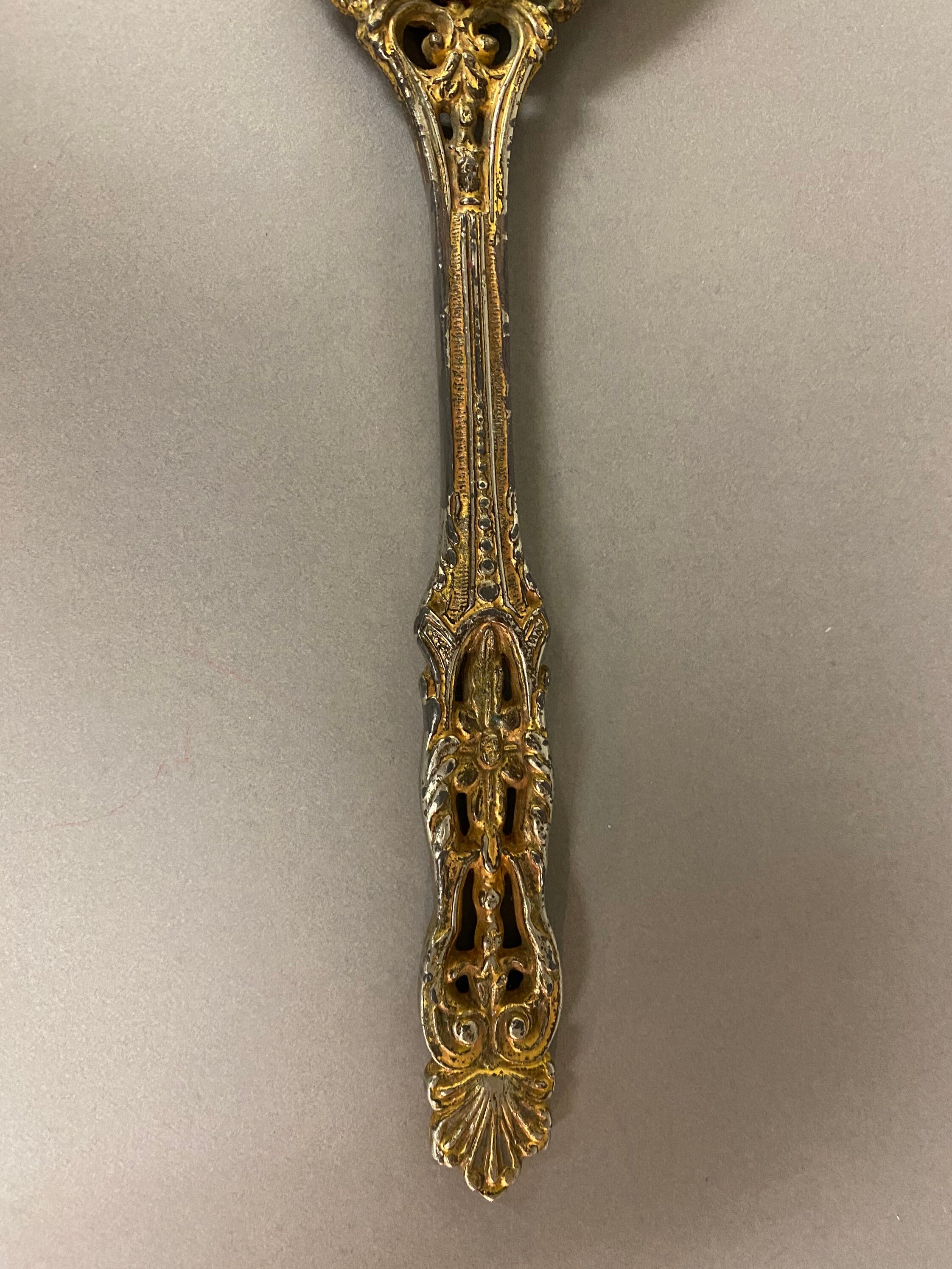 Vintage Gilt Metal Vanity Hand Mirror Circa 1930s Etsy