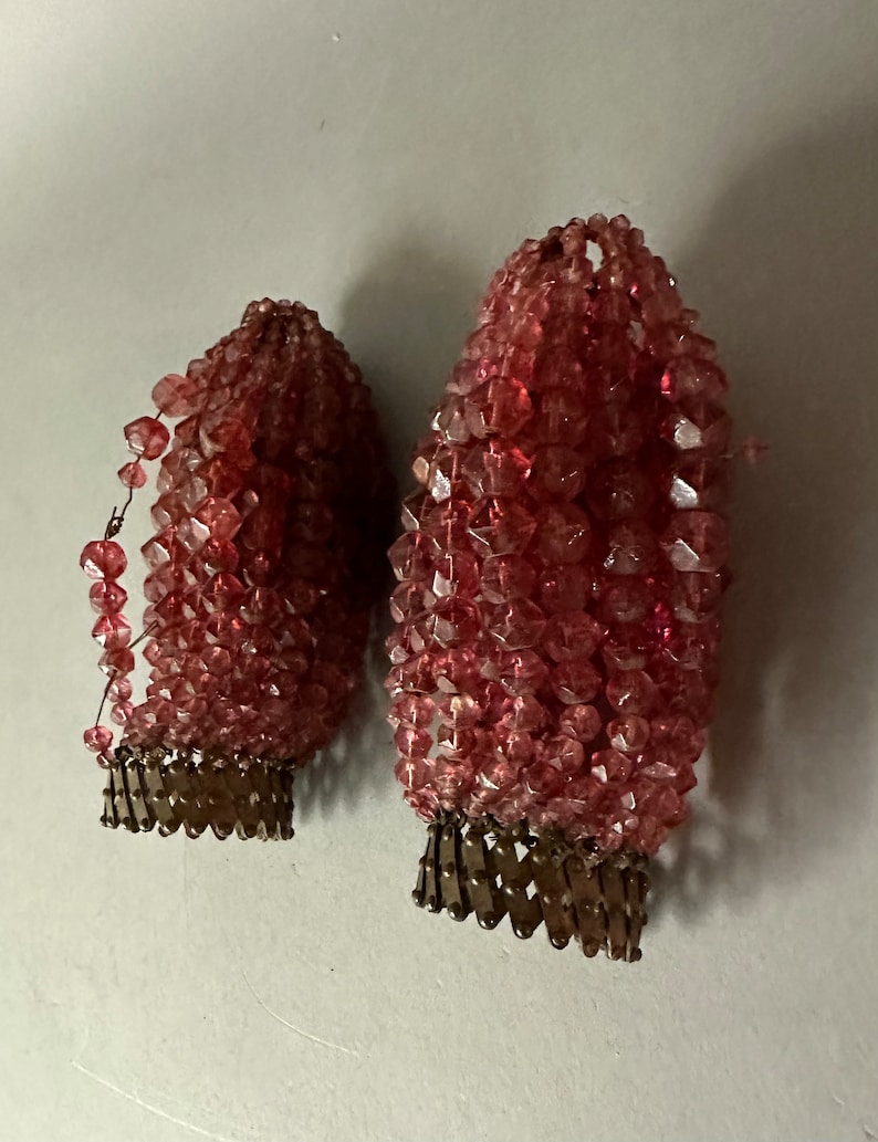 Antique Glass Beaded Light Bulb Covers Circa 1920 Etsy