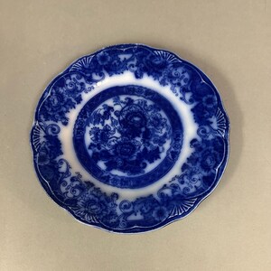 Antique Flow Blue Verona New Wharf Pottery England Porcelain Plate Circa 1900