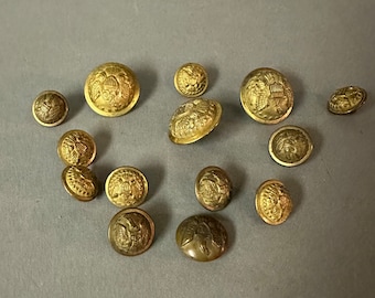 Antique Civil War Union Eagle Buttons, 19th Century Military Uniform, Thomas Dale & Scovill