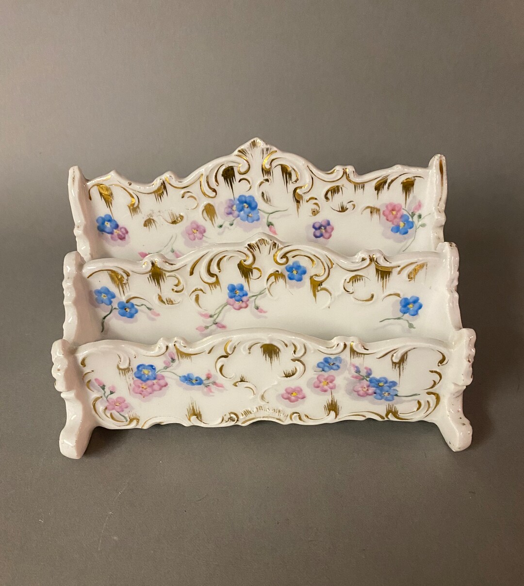 Antique Victorian Porcelain Letter Holder Circa 1900 Etsy