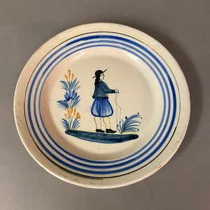 Vintage French Faience Henriot Quimper Breton Pottery Plate Circa 1930’s