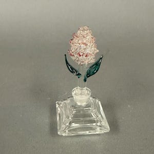 Antique Art Deco Miniature Pressed Glass Perfume Scent Bottle Circa 1930s