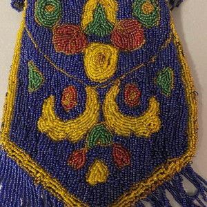 Antique Victorian Belgium Beaded Hand Bag Purse Circa 1900 image 10