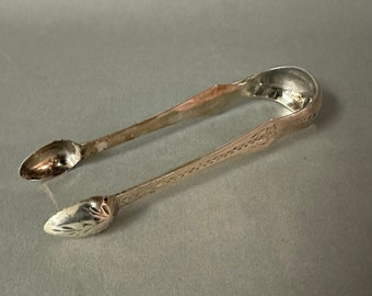 Antique Silver Serving Sugar Tongs Circa 1900