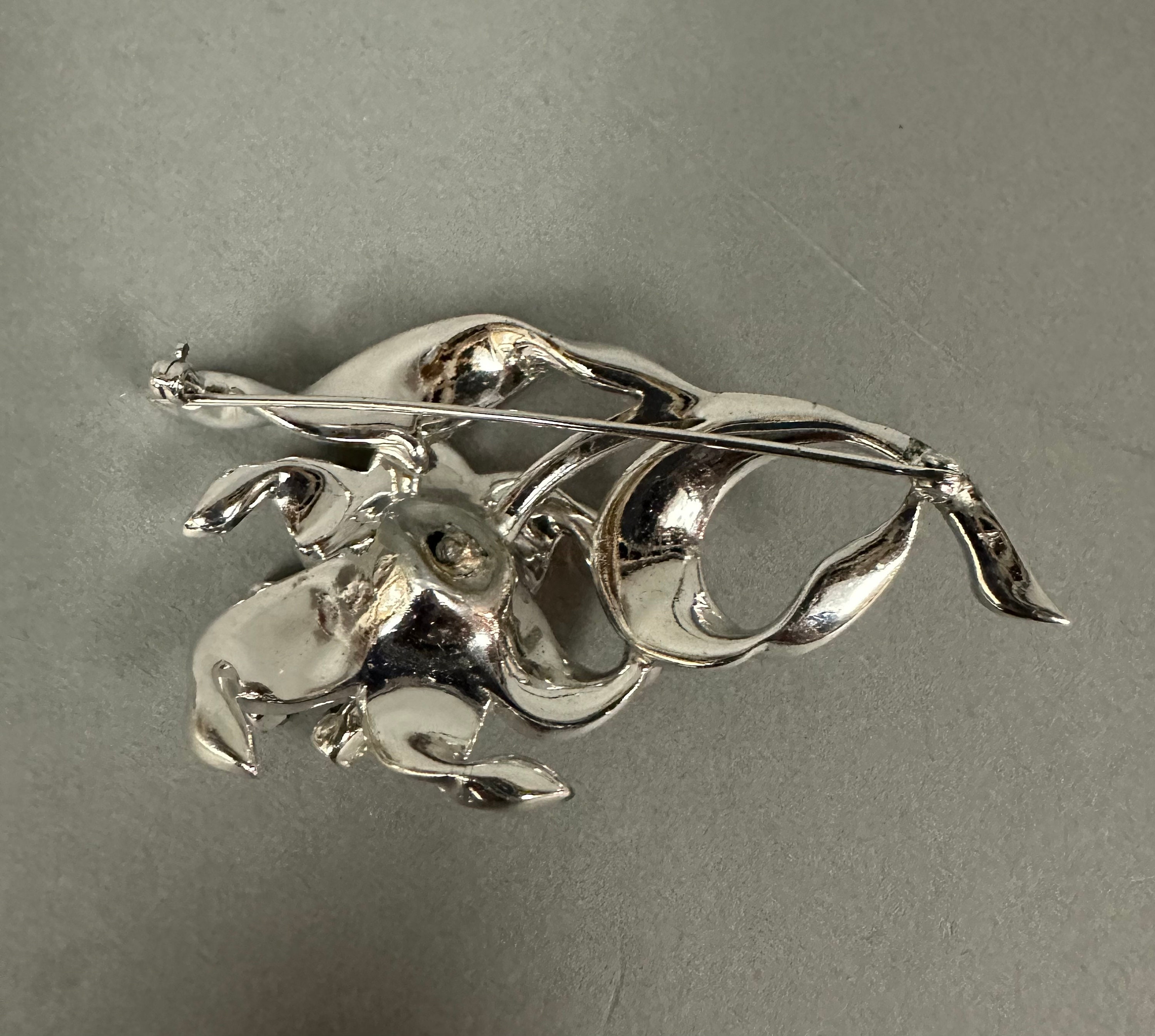 Vtg 1940s STERLING MARCASITE Lily Flower Brooch - Etsy