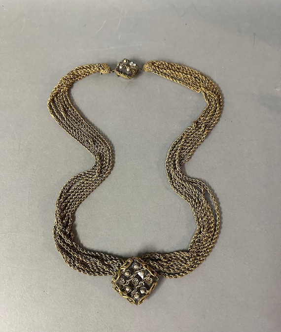 Vintage Miriam Haskell Gold Multi Chain Statement 