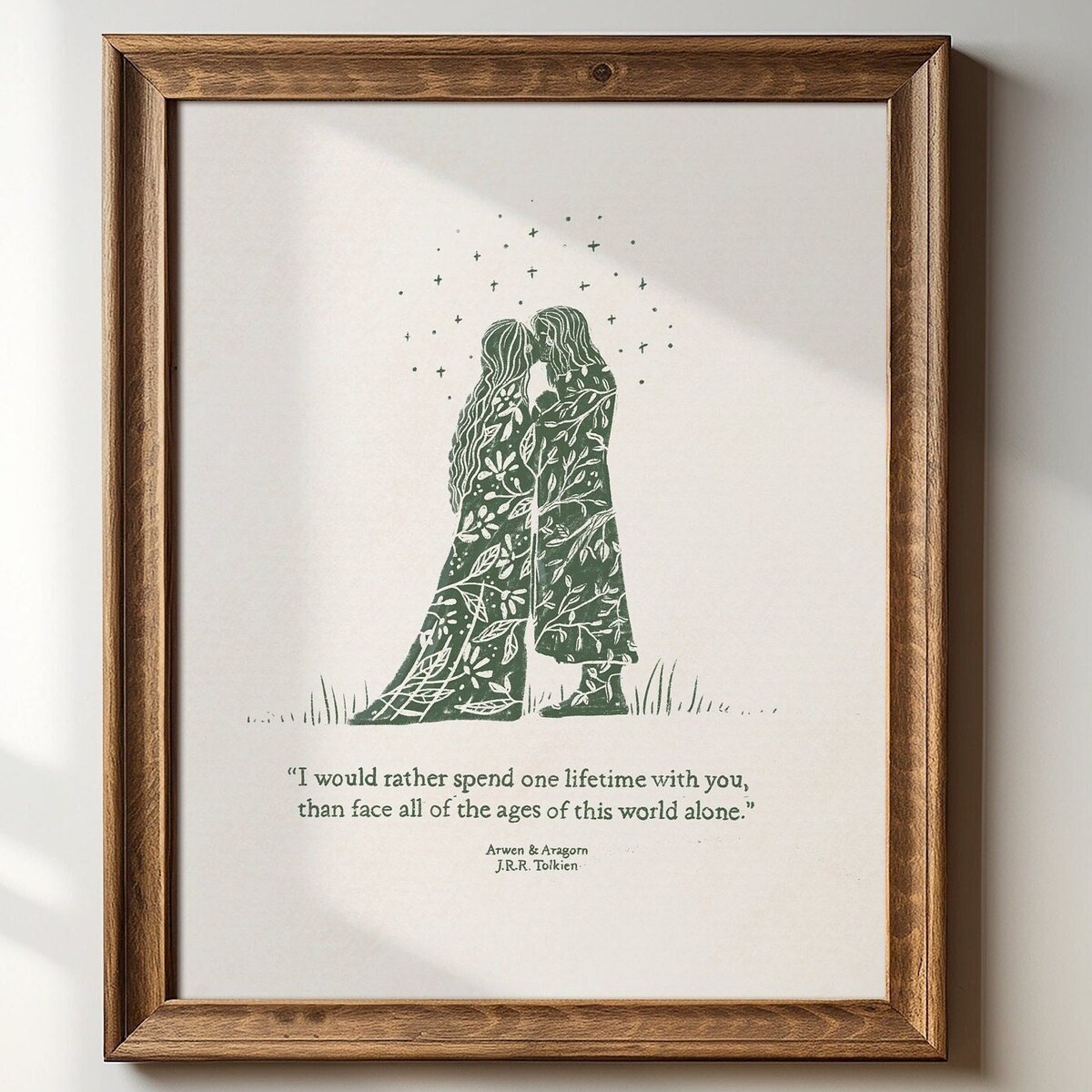 Aragorn and Arwen | Lord of the Rings Art | J.R.R. Tolkien Quote | LOTR Print - Etsy