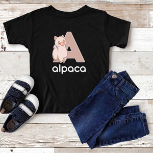 Alpaca Llama Alphabet Letter / Guanaco Lover / Farmer Kids Toddler Gift Idea