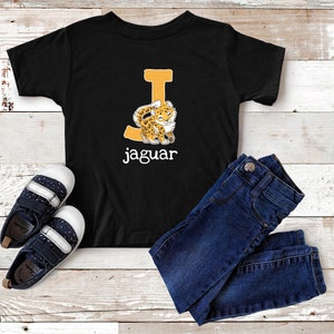Jaguar amante alfabeto carta animal nombres niños / tigre niño regalo idea