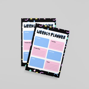 90&#39;s Themed Weekly Planner