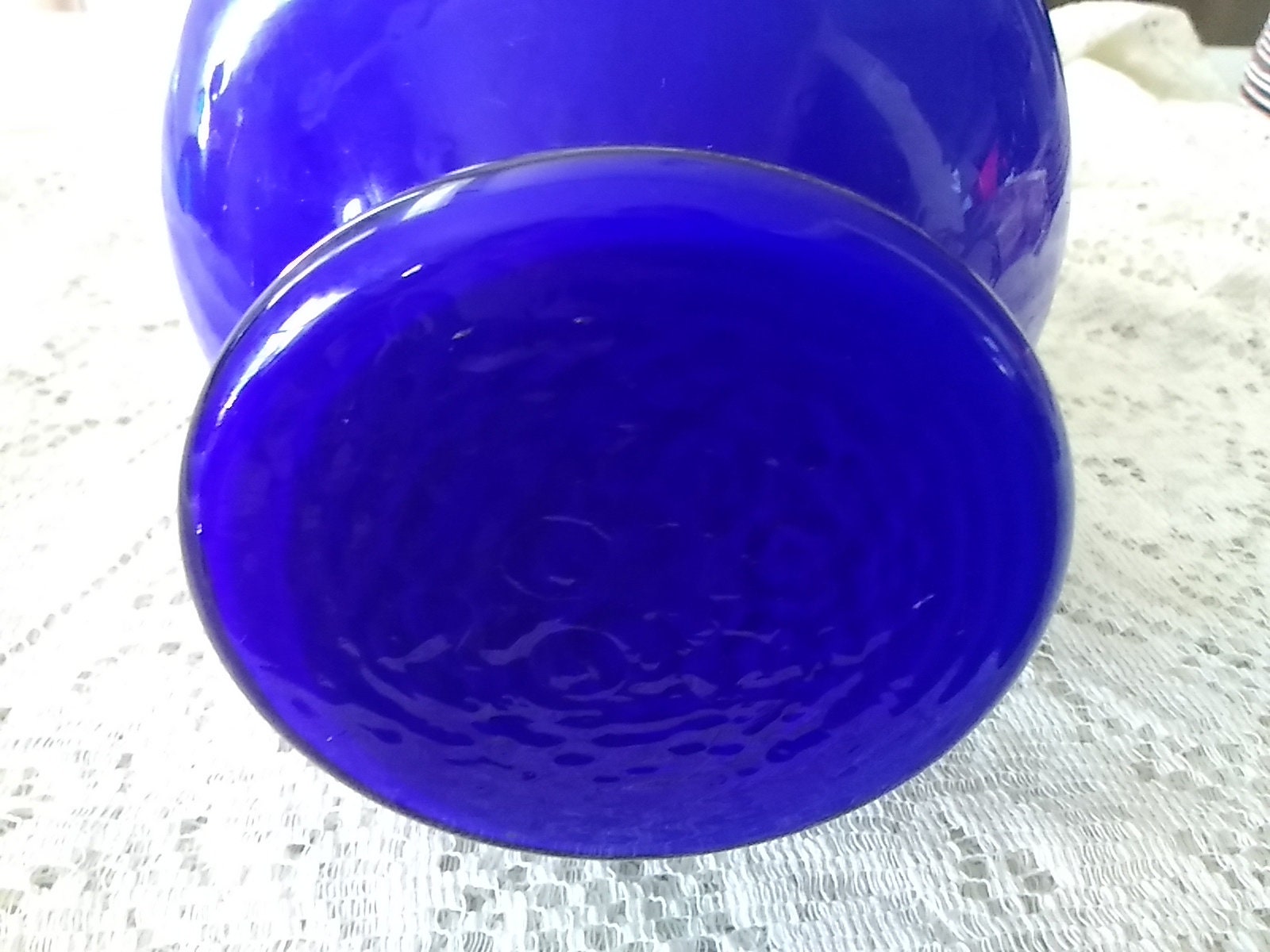 A 14 Inch Tall Arte Murano Kristall Mery Cobalt Blue Bulb Shaped