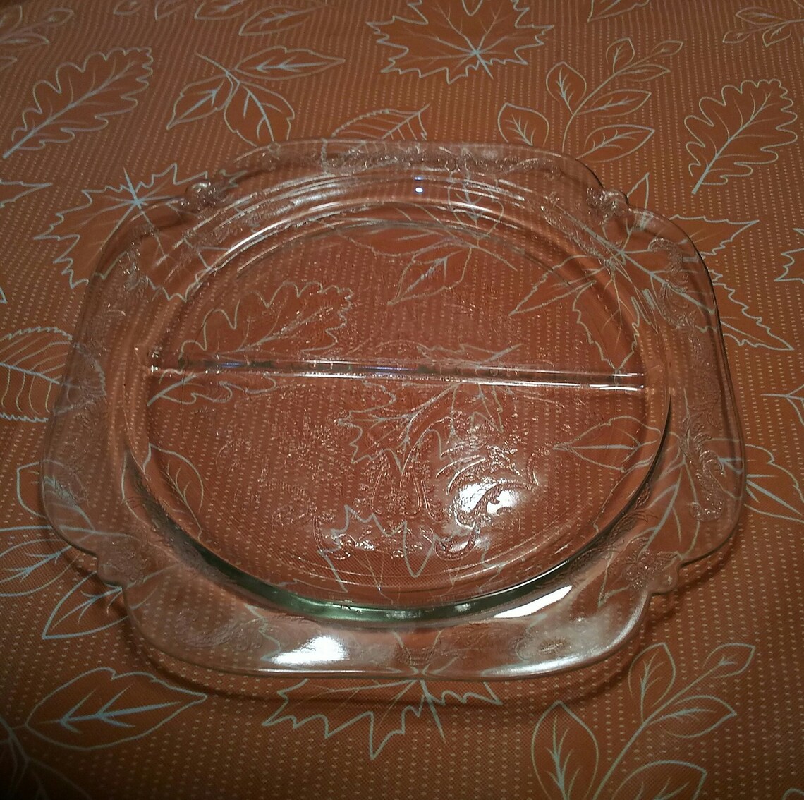 A Clear 10 Inch Divided Glass Plate in Madrid Pattern. Plate Etsy