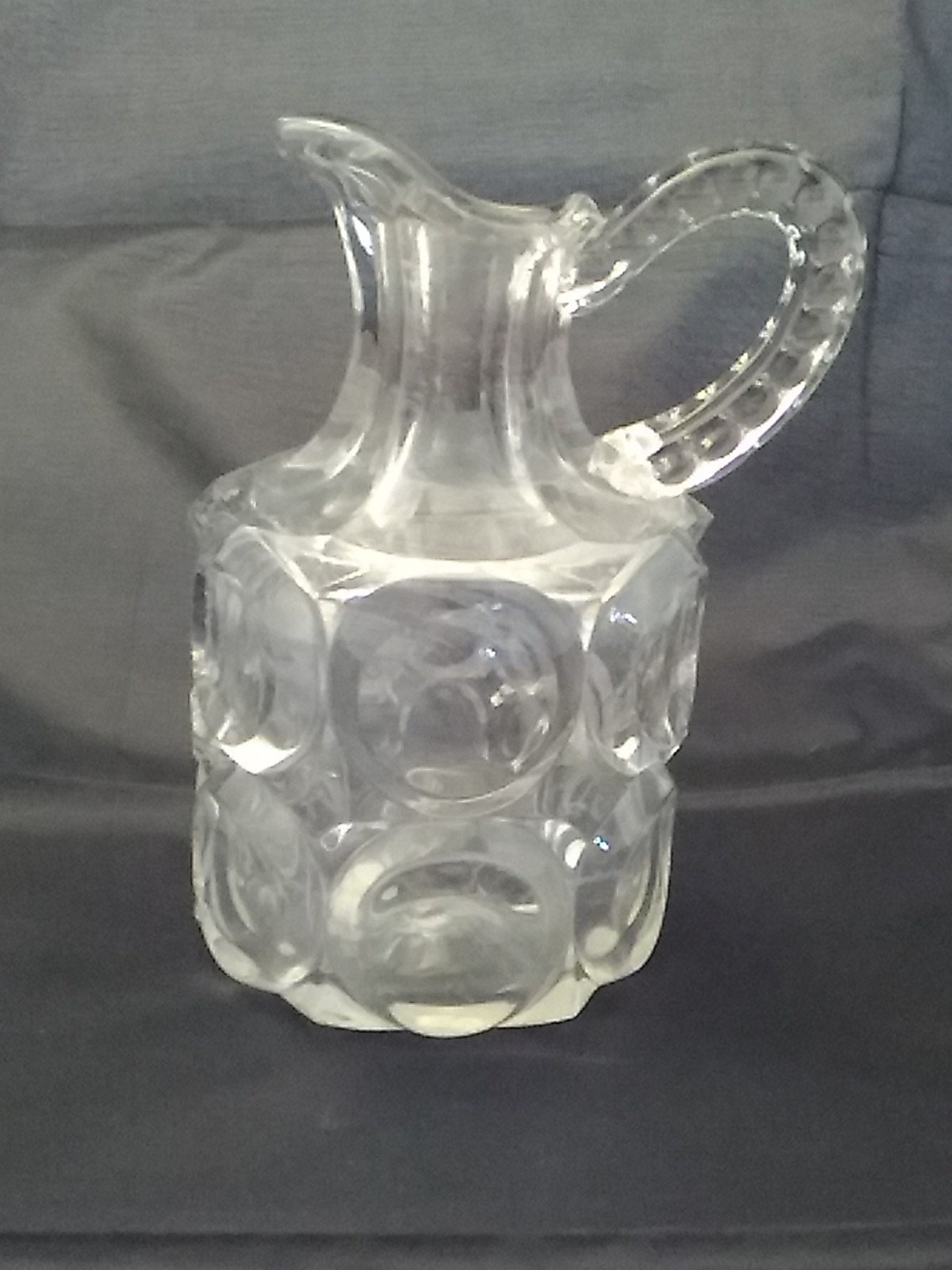 Vintage small glass cruet with circles on the bowl with a Etsy