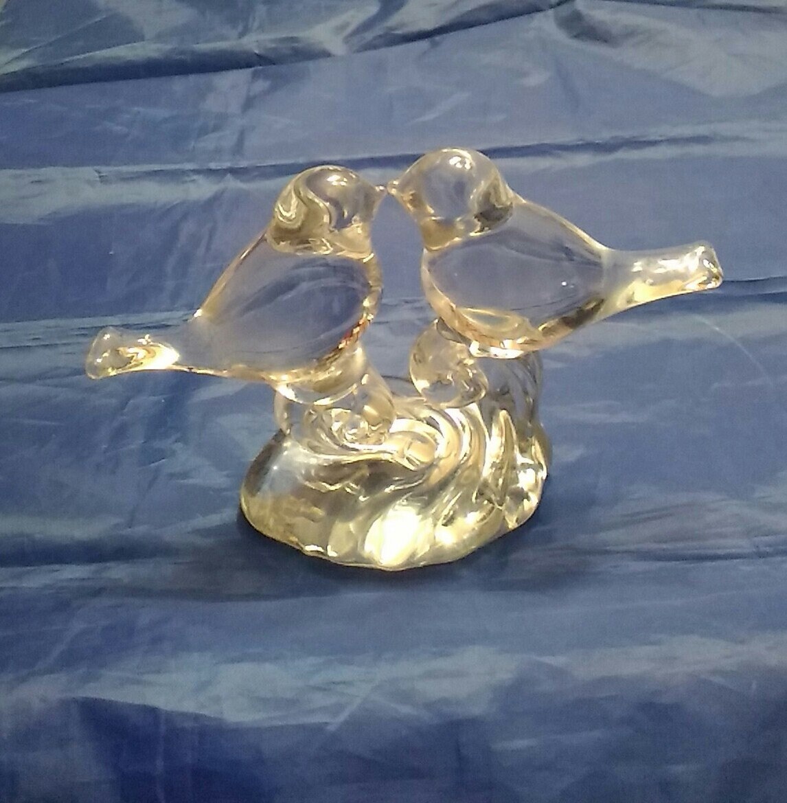 glass love birds figurines