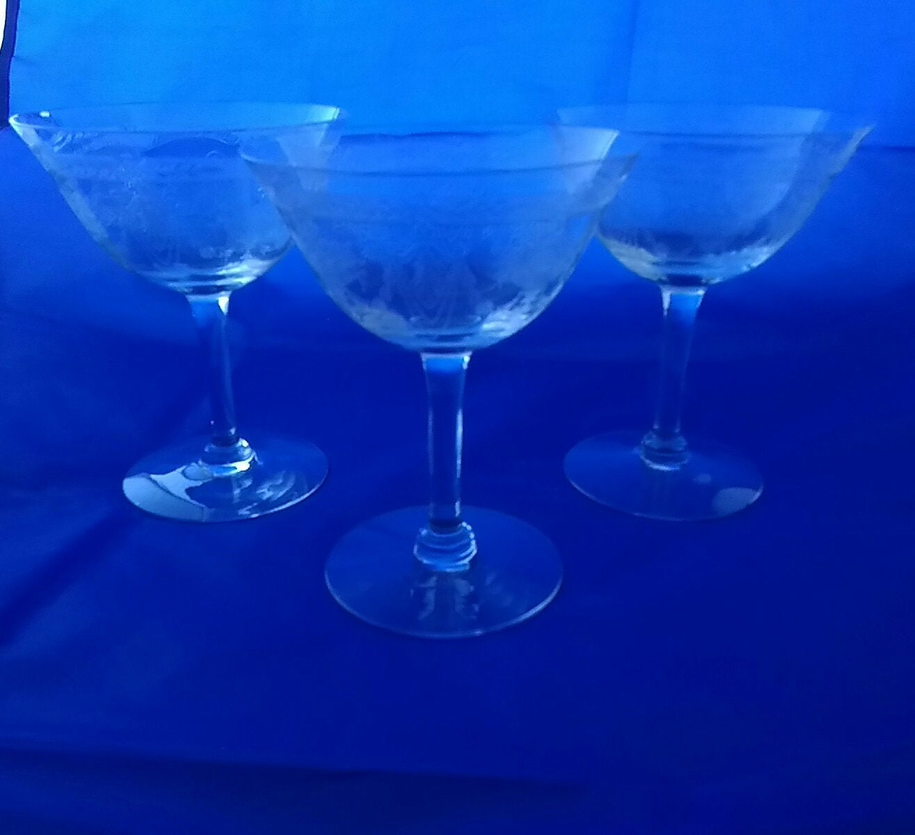 Set of 3 Stemmed Wine Glasses That Are Etched. Bar 344 Etsy UK