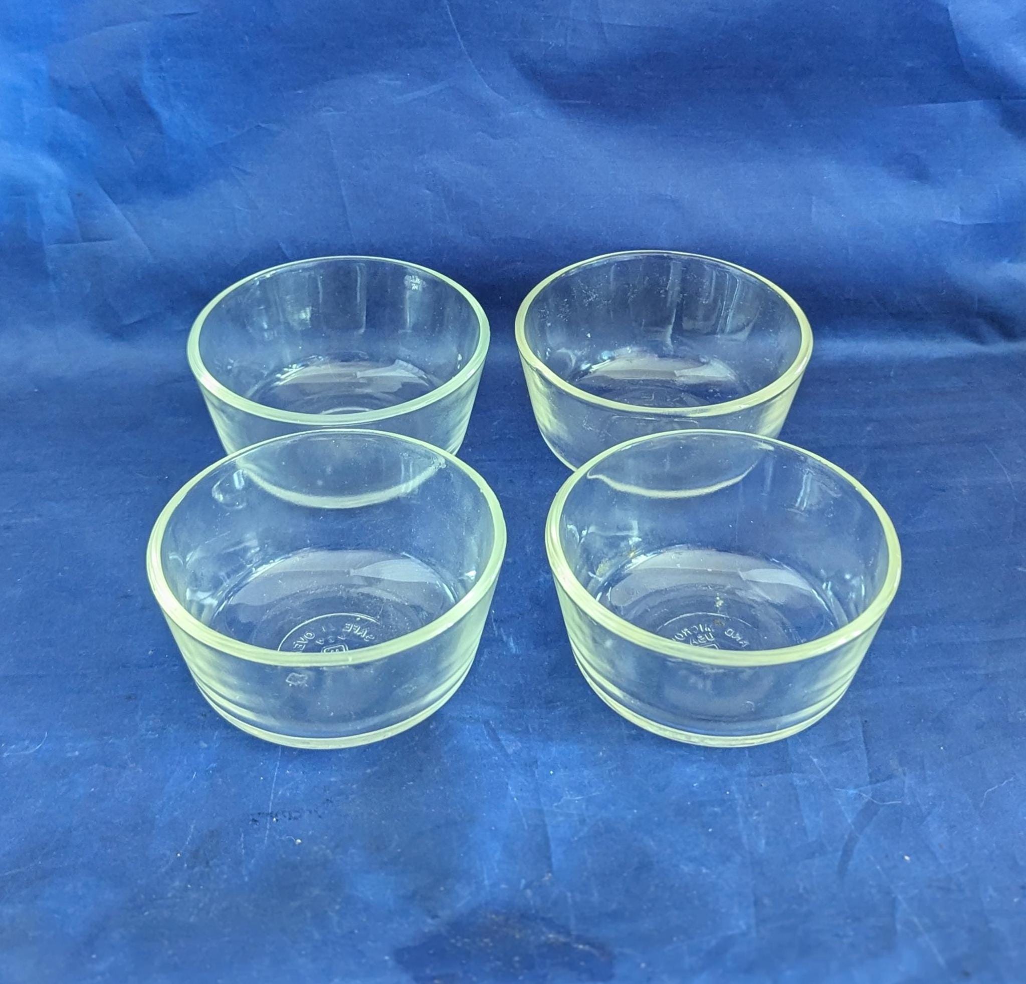 Selling as a Set of 4 Anchor Hocking Fire King 6 Oz Clear Glass No