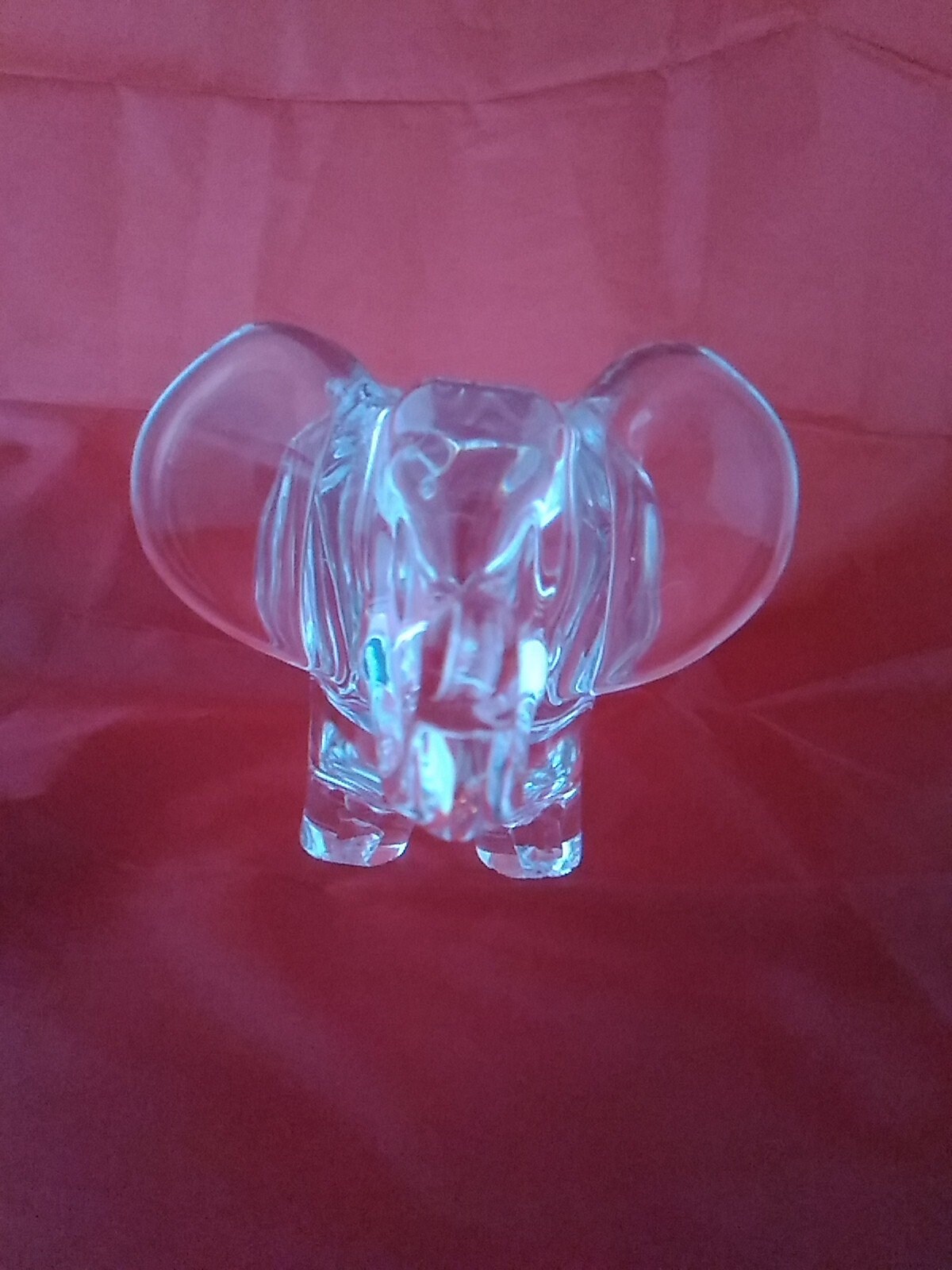 A very heavy modern collectible glass elephant candy dish. Etsy