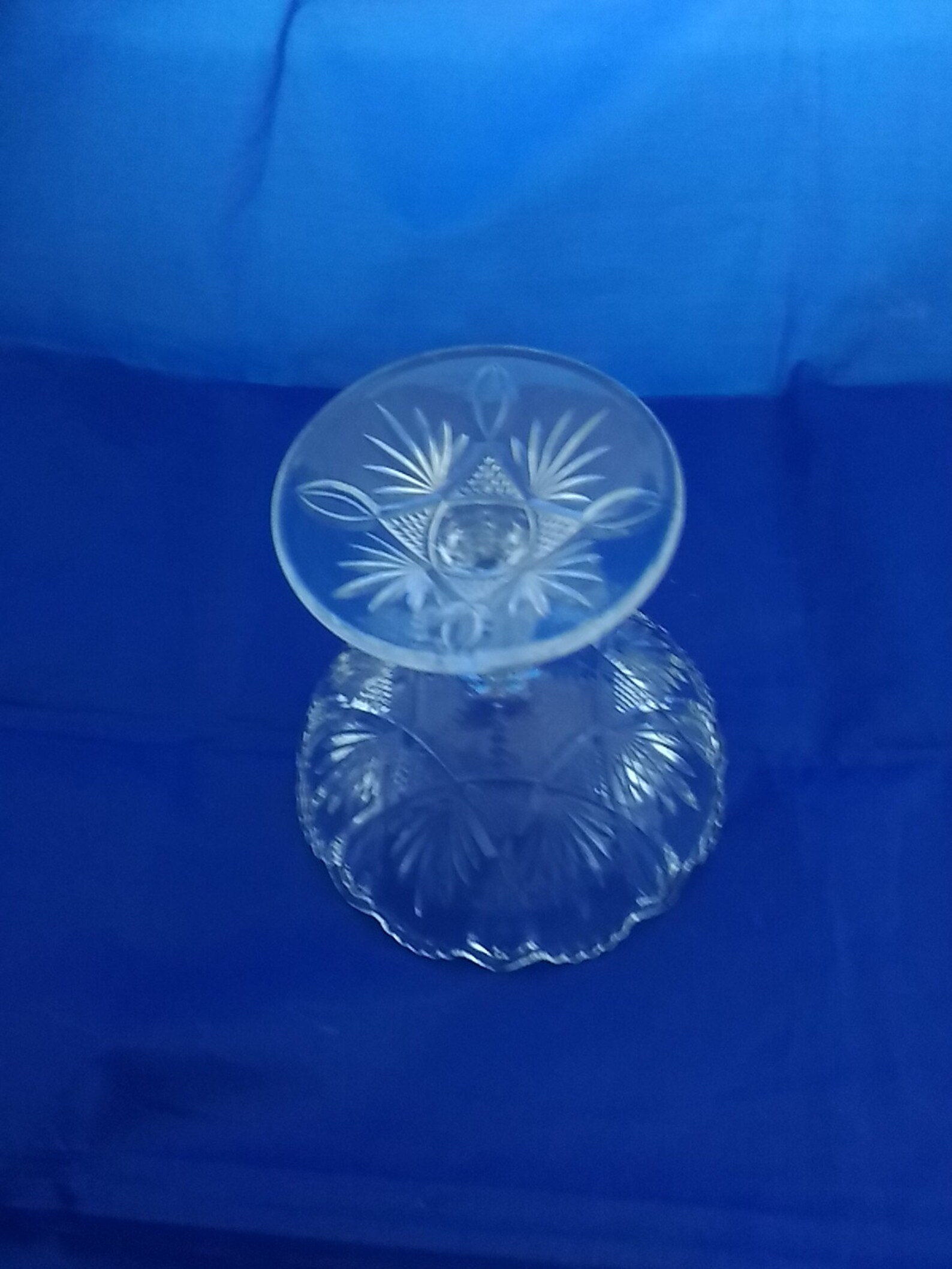 Clear Glass Stemmed Compote a Scalloped Rim. Bowl 320 Etsy