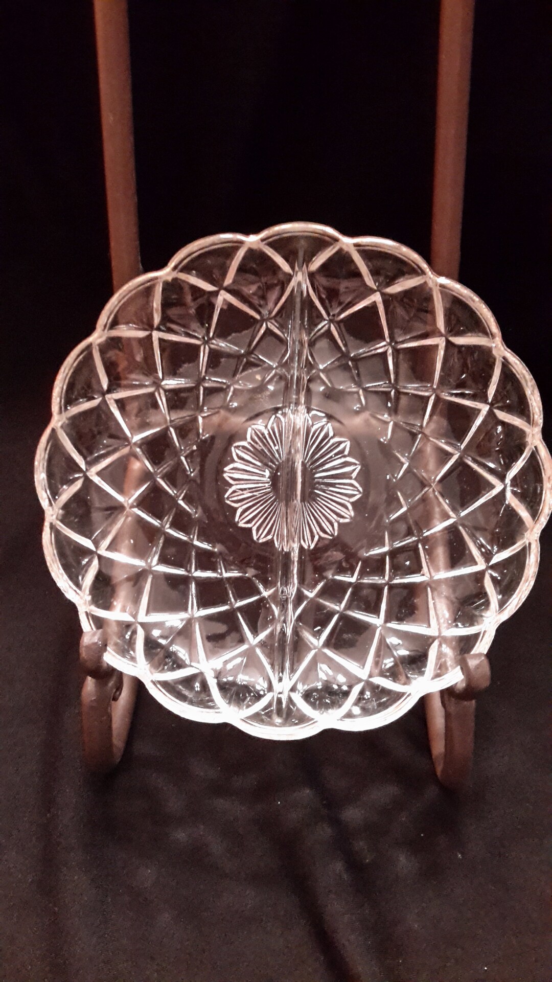 A Matching Set of 2 Divided Clear Cut Glass Relish Dish With a - Etsy