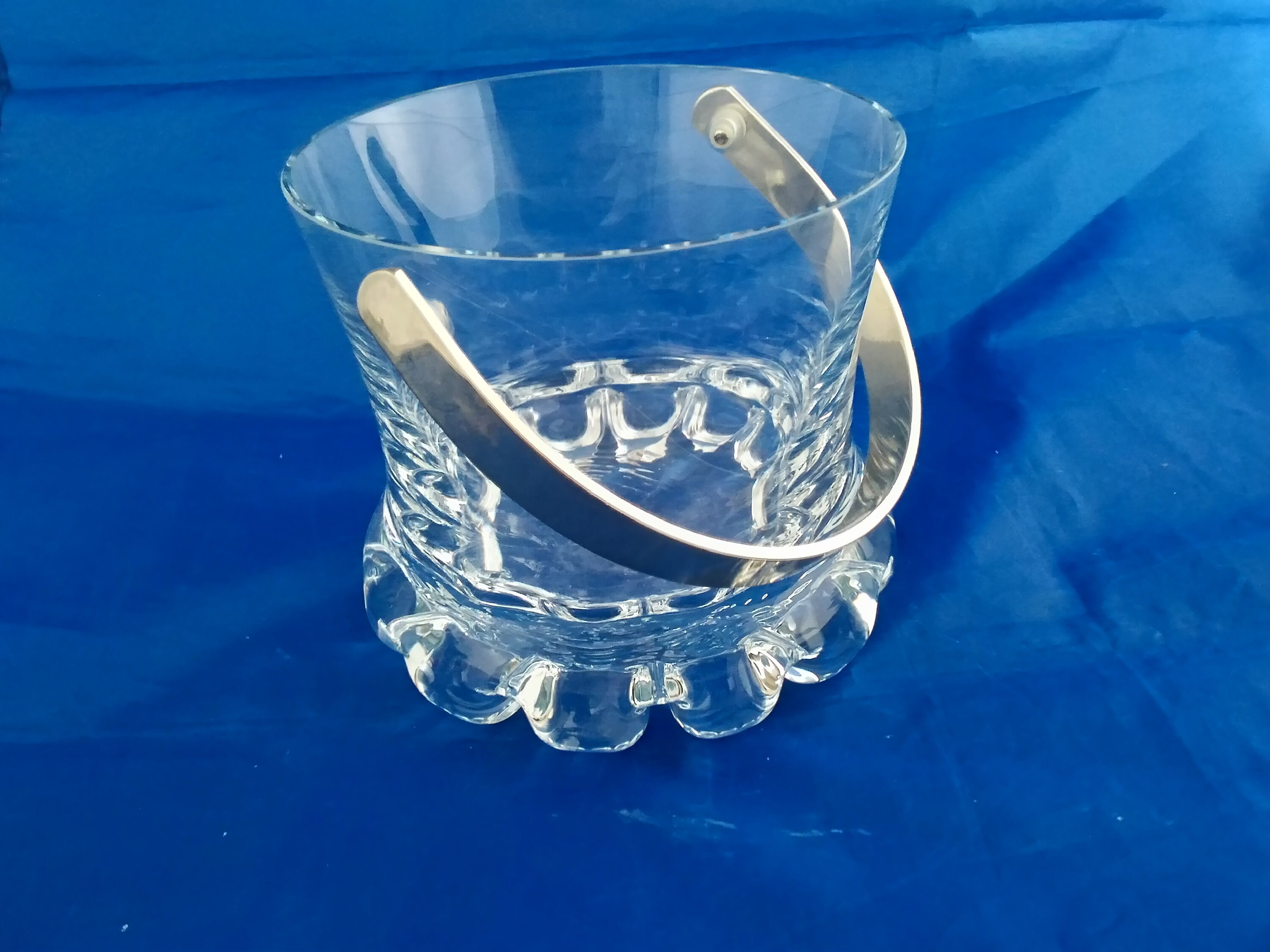 Heavy Clear Crystal Ice Bucket With a Large Beaded Base With Etsy UK